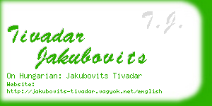 tivadar jakubovits business card